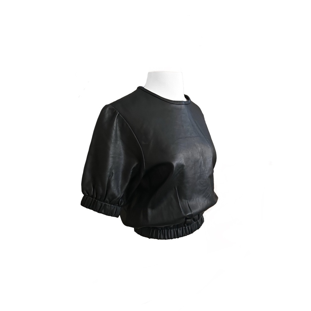 Buttery Soft Genuine Leather Short Sleeve Top
